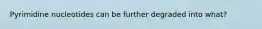 Pyrimidine nucleotides can be further degraded into what?