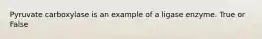 Pyruvate carboxylase is an example of a ligase enzyme. True or False