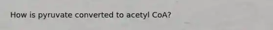 How is pyruvate converted to acetyl CoA?