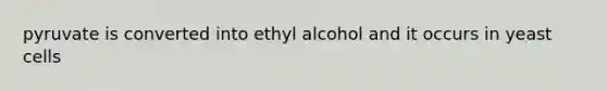 pyruvate is converted into ethyl alcohol and it occurs in yeast cells