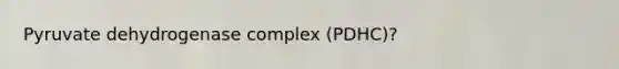 Pyruvate dehydrogenase complex (PDHC)?