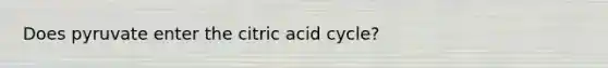 Does pyruvate enter the citric acid cycle?