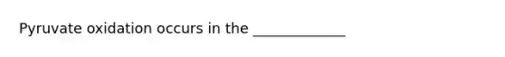 Pyruvate oxidation occurs in the _____________