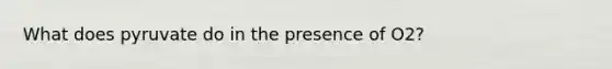 What does pyruvate do in the presence of O2?