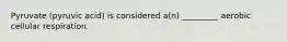 Pyruvate (pyruvic acid) is considered a(n) _________ aerobic cellular respiration.
