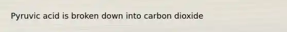 Pyruvic acid is broken down into carbon dioxide