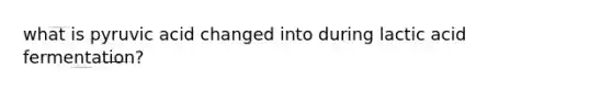 what is pyruvic acid changed into during lactic acid fermentation?