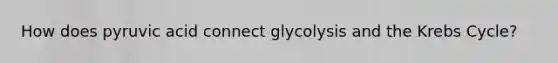 How does pyruvic acid connect glycolysis and the Krebs Cycle?