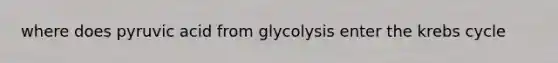 where does pyruvic acid from glycolysis enter the krebs cycle