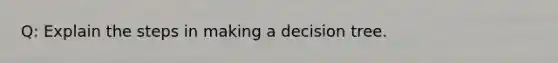 Q: Explain the steps in making a decision tree.