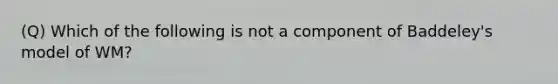 (Q) Which of the following is not a component of Baddeley's model of WM?