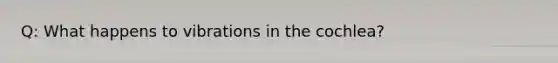 Q: What happens to vibrations in the cochlea?