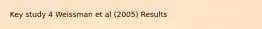 Key study 4 Weissman et al (2005) Results