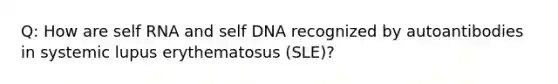 Q: How are self RNA and self DNA recognized by autoantibodies in systemic lupus erythematosus (SLE)?