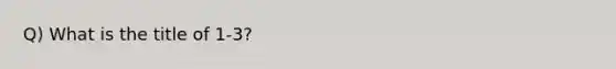 Q) What is the title of 1-3?