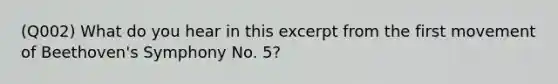 (Q002) What do you hear in this excerpt from the first movement of Beethoven's Symphony No. 5?