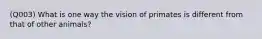 (Q003) What is one way the vision of primates is different from that of other animals?