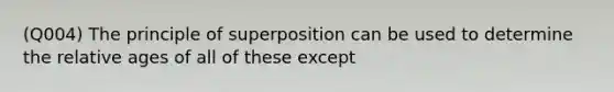 (Q004) The principle of superposition can be used to determine the relative ages of all of these except