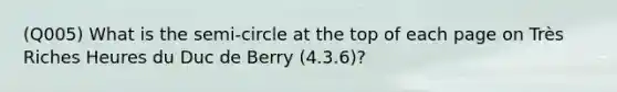 (Q005) What is the semi-circle at the top of each page on Très Riches Heures du Duc de Berry (4.3.6)?