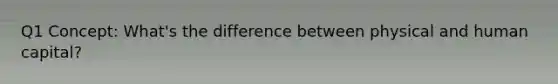 Q1 Concept: What's the difference between physical and human capital?