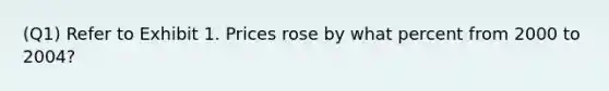 (Q1) Refer to Exhibit 1. Prices rose by what percent from 2000 to 2004?