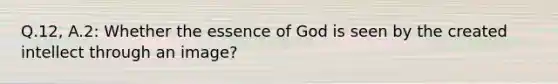 Q.12, A.2: Whether the essence of God is seen by the created intellect through an image?