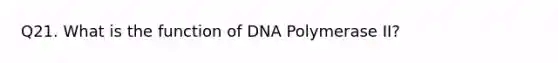 Q21. What is the function of DNA Polymerase II?