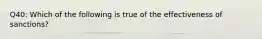 Q40: Which of the following is true of the effectiveness of sanctions?