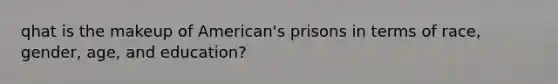 qhat is the makeup of American's prisons in terms of race, gender, age, and education?