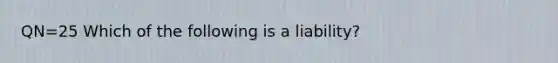 QN=25 Which of the following is a liability?