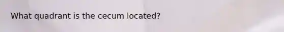 What quadrant is the cecum located?