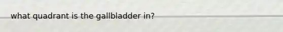 what quadrant is the gallbladder in?