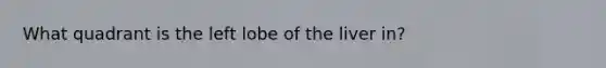 What quadrant is the left lobe of the liver in?