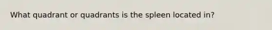 What quadrant or quadrants is the spleen located in?