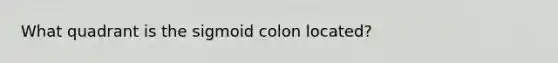 What quadrant is the sigmoid colon located?