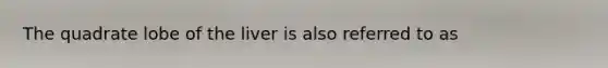 The quadrate lobe of the liver is also referred to as