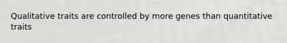 Qualitative traits are controlled by more genes than quantitative traits