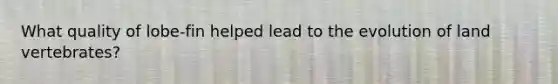 What quality of lobe-fin helped lead to the evolution of land vertebrates?