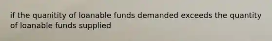 if the quanitity of loanable funds demanded exceeds the quantity of loanable funds supplied