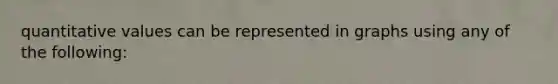 quantitative values can be represented in graphs using any of the following: