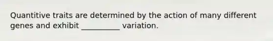 Quantitive traits are determined by the action of many different genes and exhibit __________ variation.