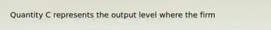 Quantity C represents the output level where the firm