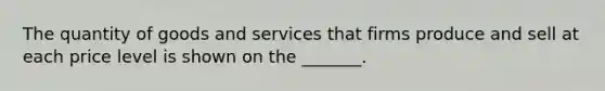 The quantity of goods and services that firms produce and sell at each price level is shown on the _______.