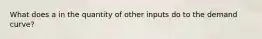 What does a in the quantity of other inputs do to the demand curve?