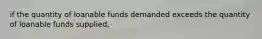 if the quantity of loanable funds demanded exceeds the quantity of loanable funds supplied,