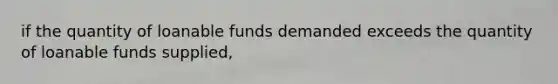 if the quantity of loanable funds demanded exceeds the quantity of loanable funds supplied,