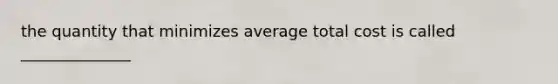 the quantity that minimizes average total cost is called ______________