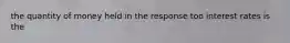 the quantity of money held in the response too interest rates is the