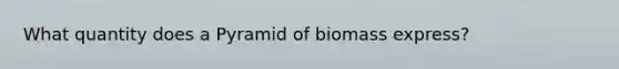 What quantity does a Pyramid of biomass express?