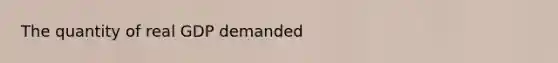 The quantity of real GDP demanded